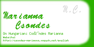 marianna csondes business card